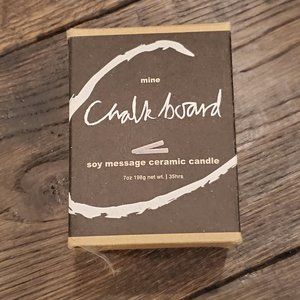 Soy Message Ceramic Chalk Board Candle Pomegrate